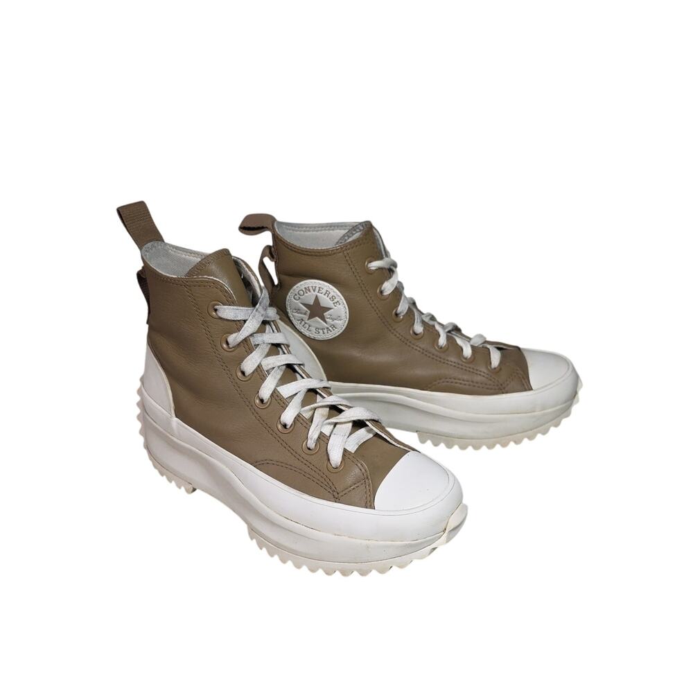 Converse Run Star Hike Brown Leather Chunky Platform Sneakers Womens 7 Mens 5.5